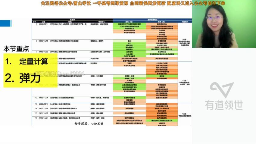 2023高一有道物理李琳高一物理全体系规划学习卡（秋季班） 百度网盘分享