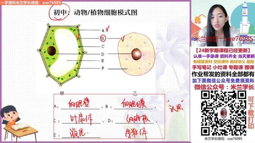 2024高一作业帮生物杨雪暑假班 百度网盘分享