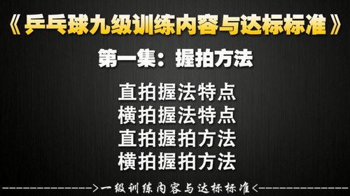 乒乓球业余一级到专业九级训练教学与达标标准（720P超清视频）百度网盘